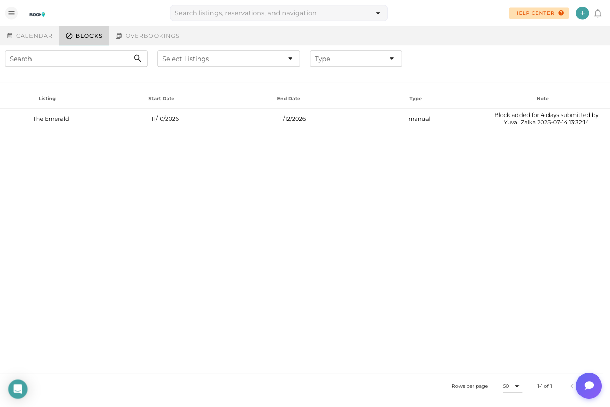 Boom PMS Blocks Management Tab