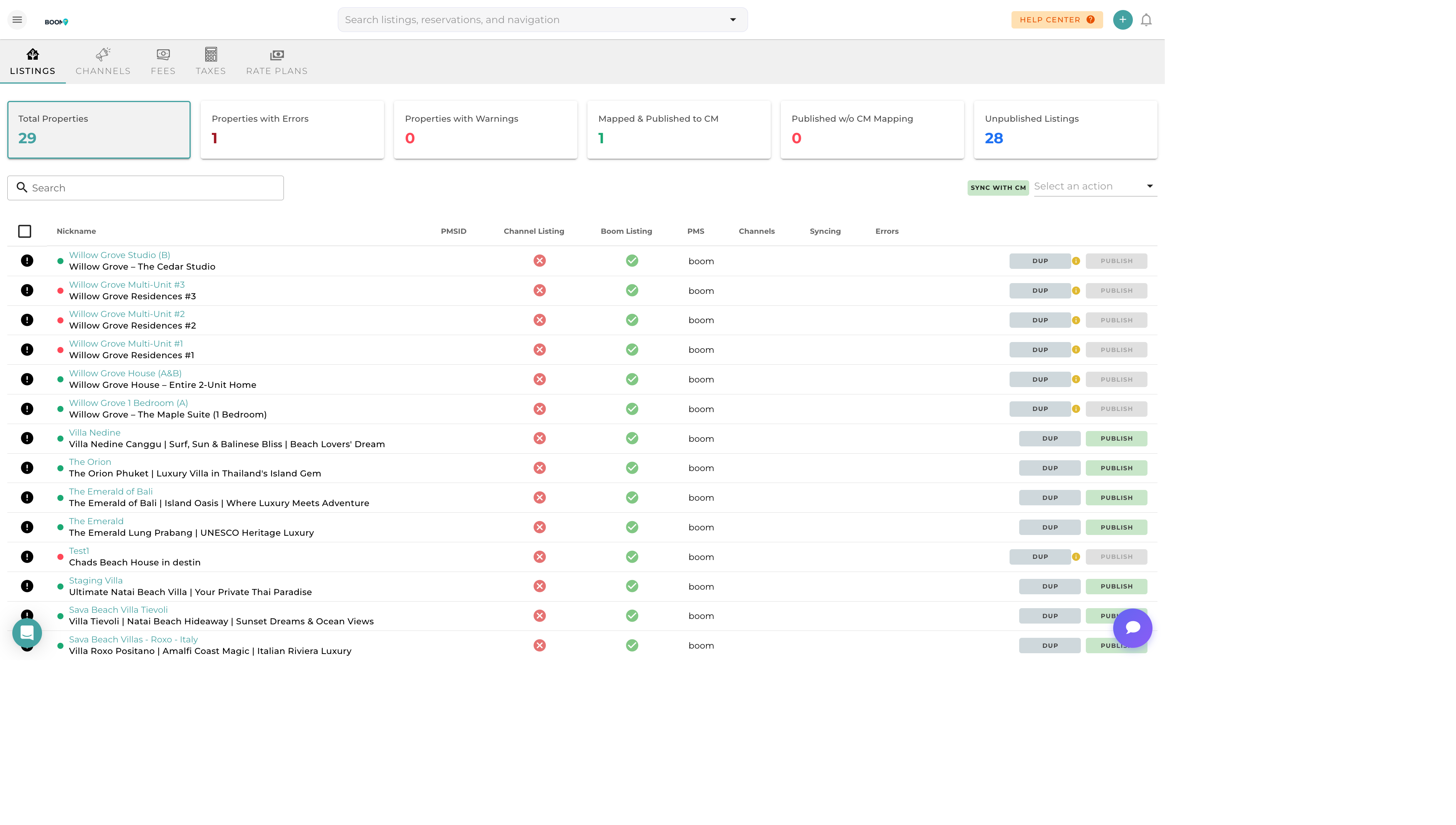 Channel Manager Interface