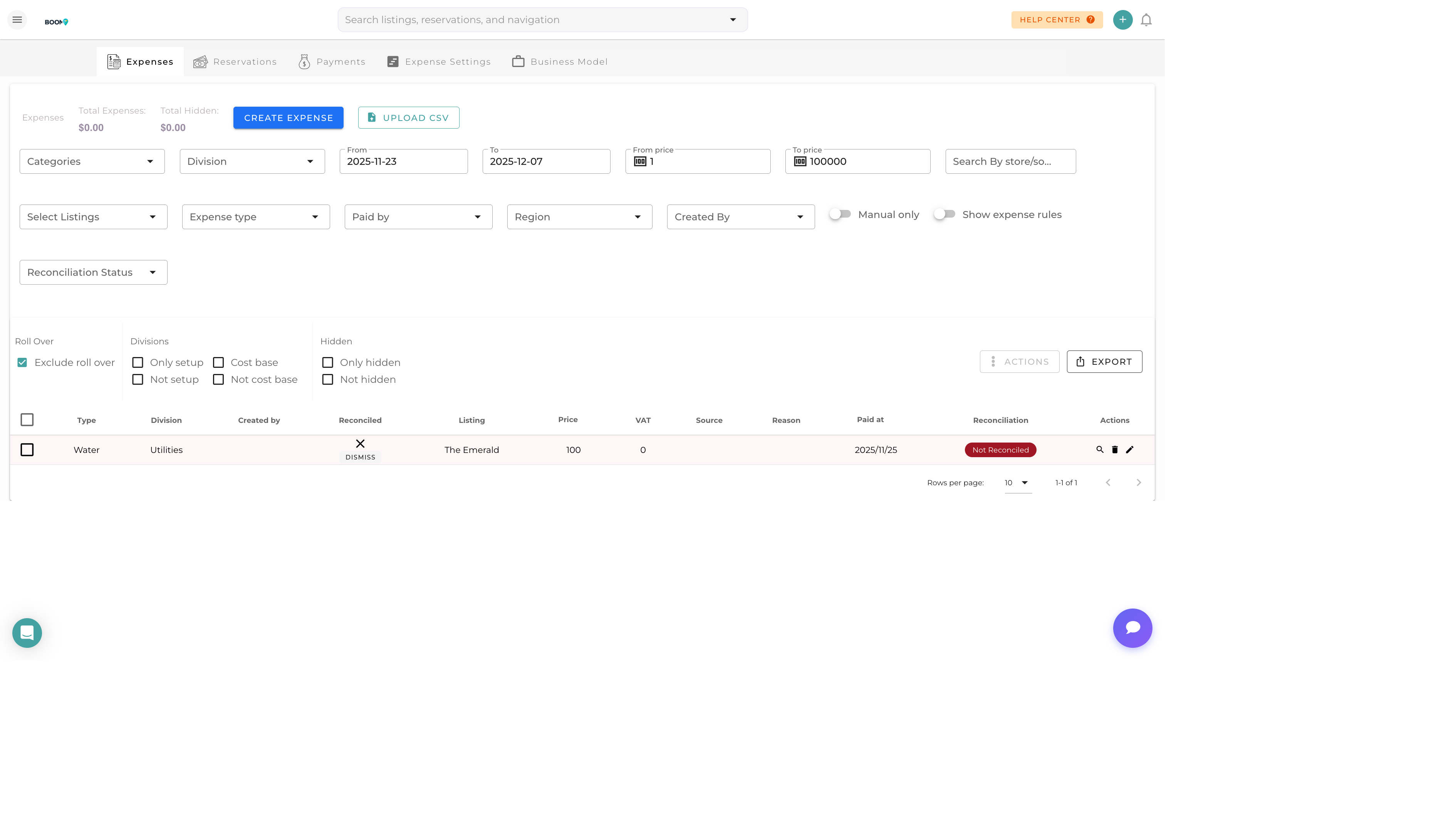 Expense Tracking Interface