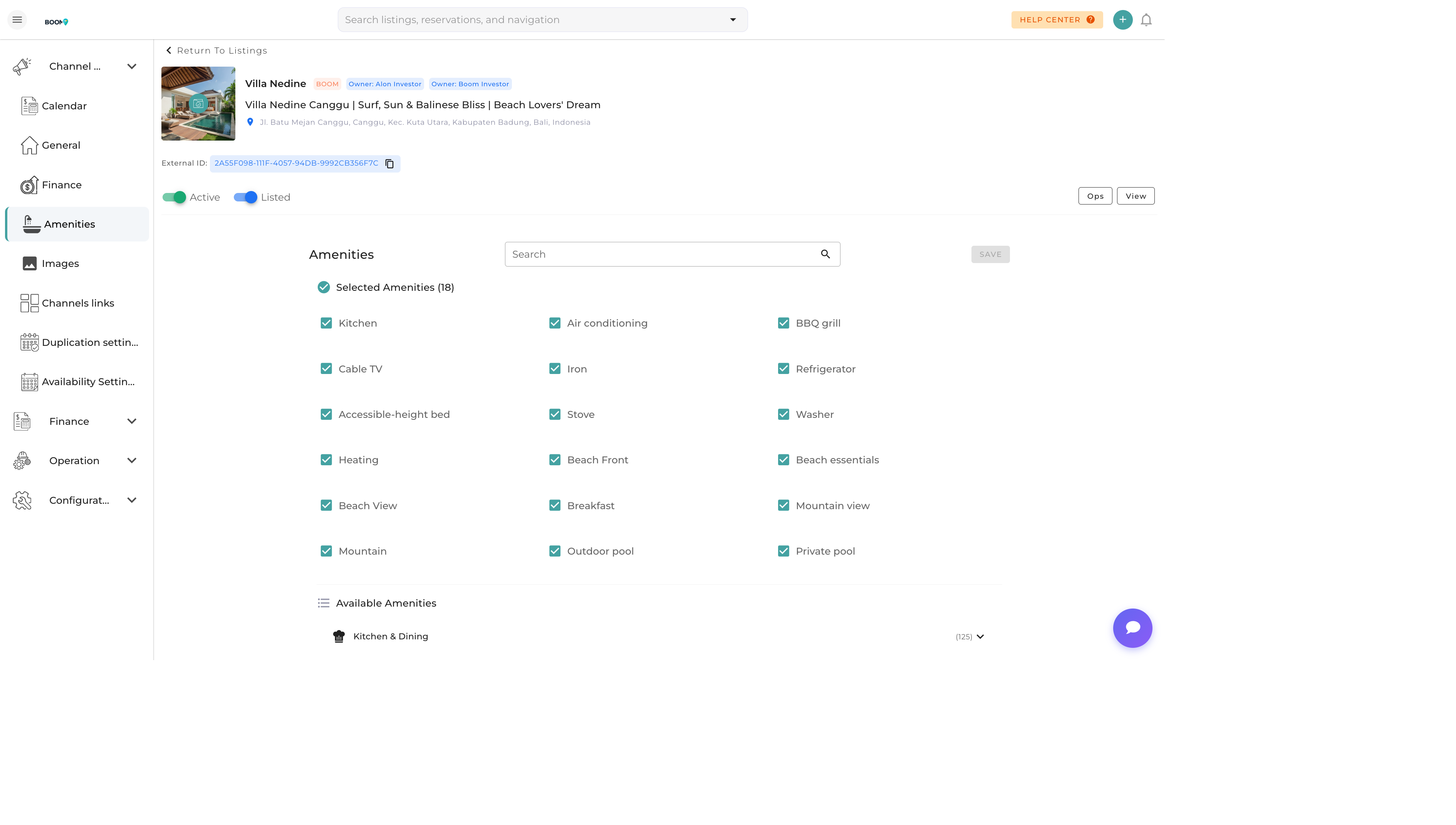 Property Amenities Editor