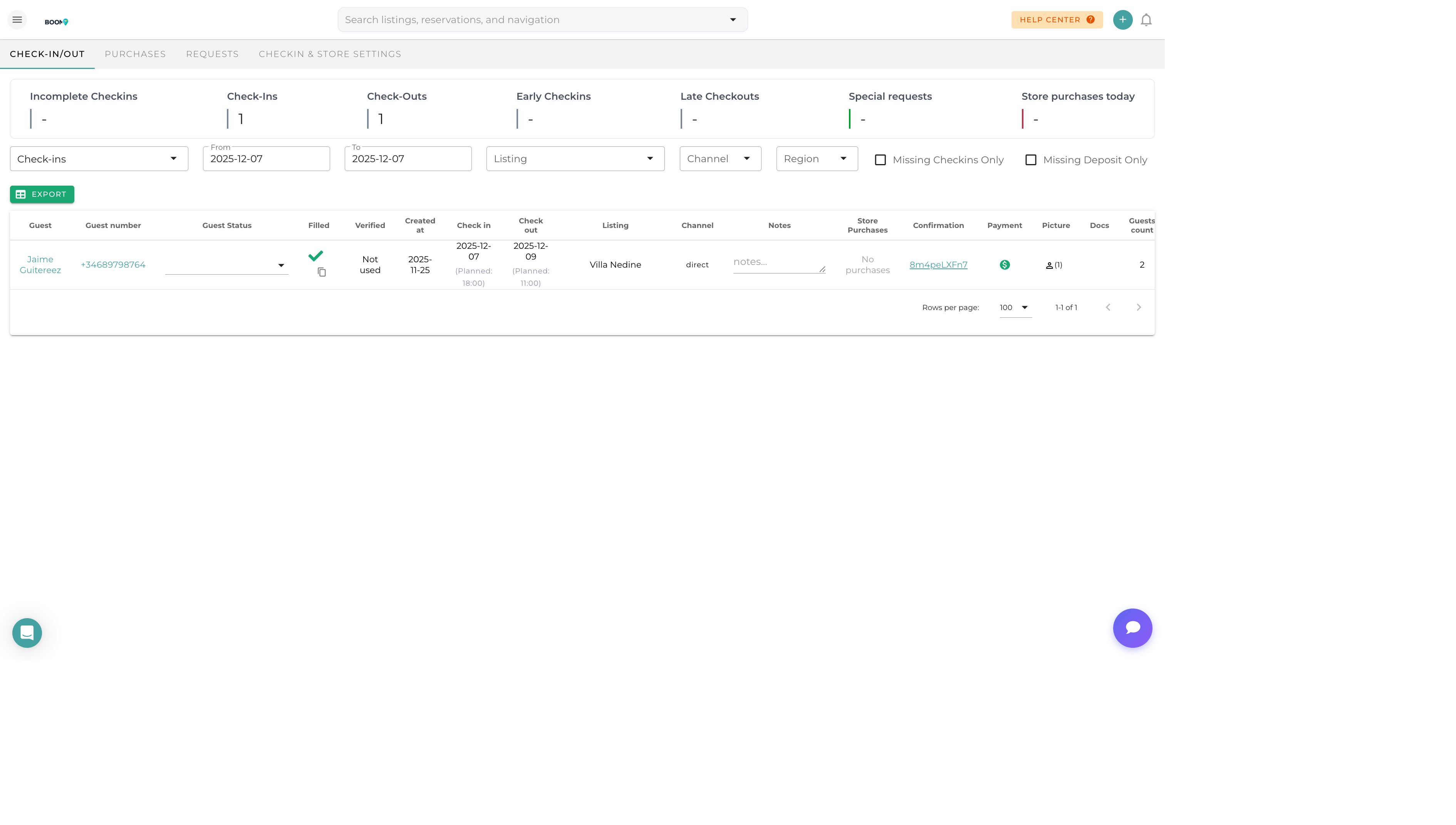 Pre-Checkin Flow in Boom PMS