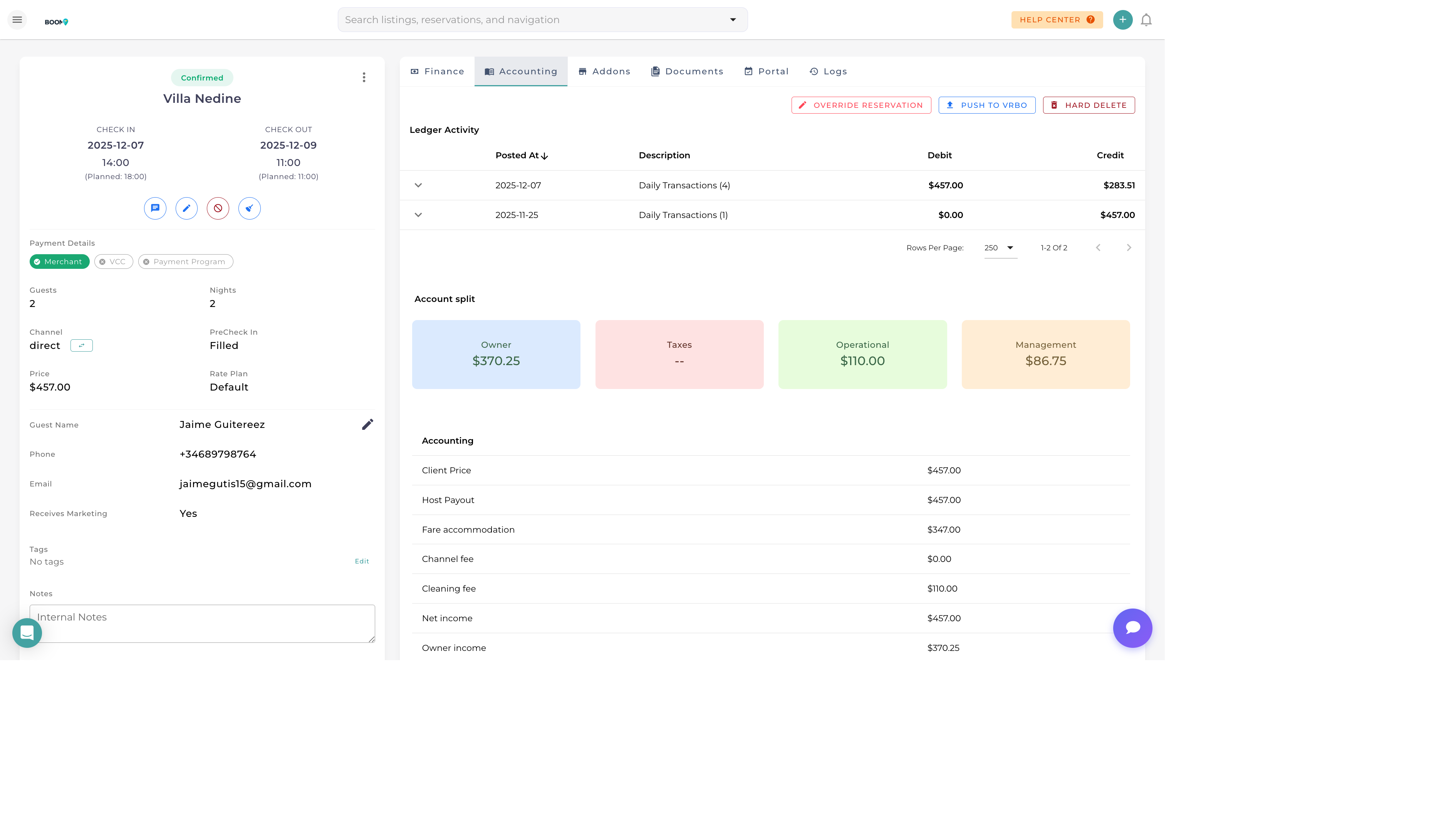 Reservation Payments in Boom PMS