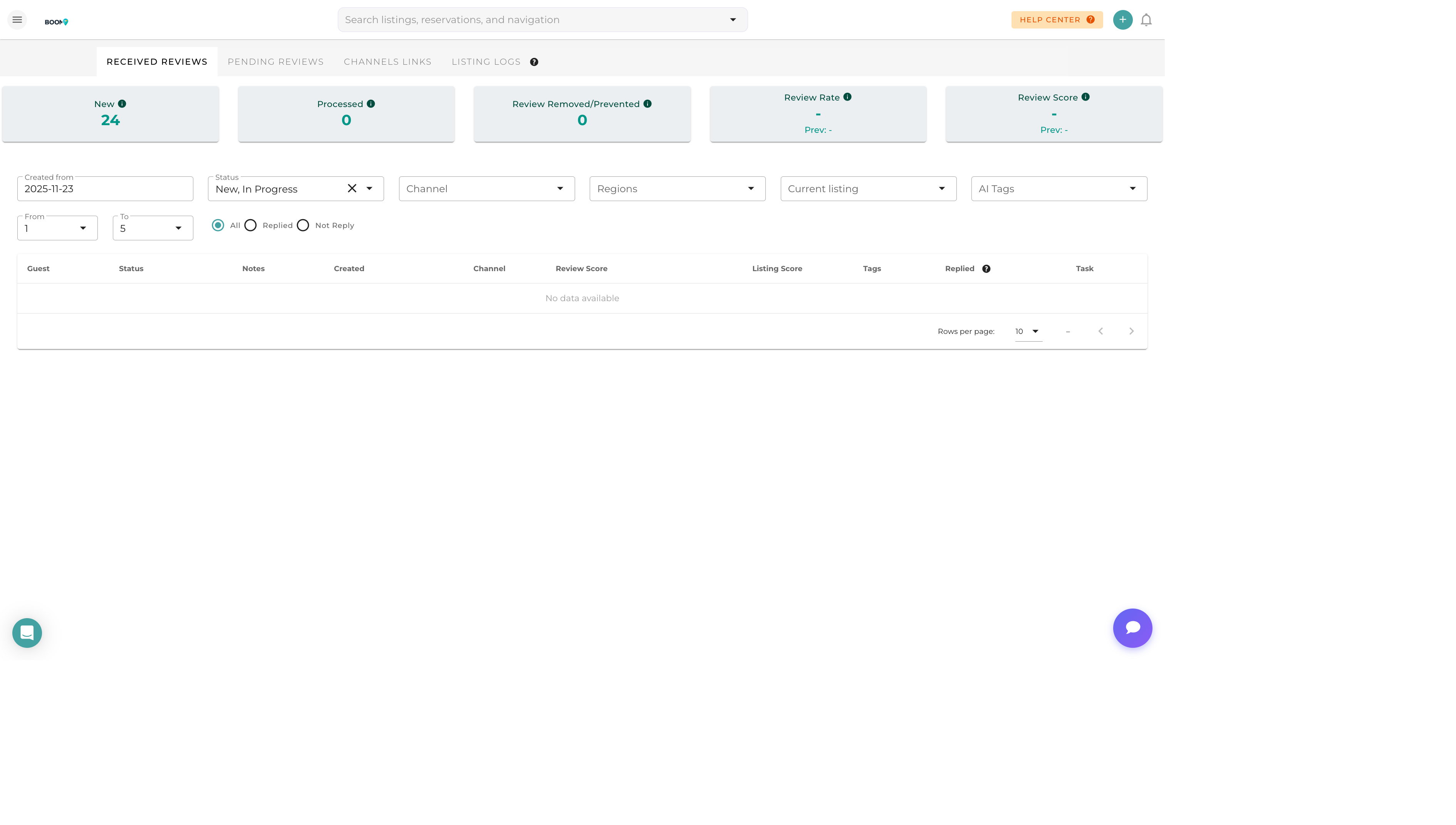 AI Review Responses in Boom PMS