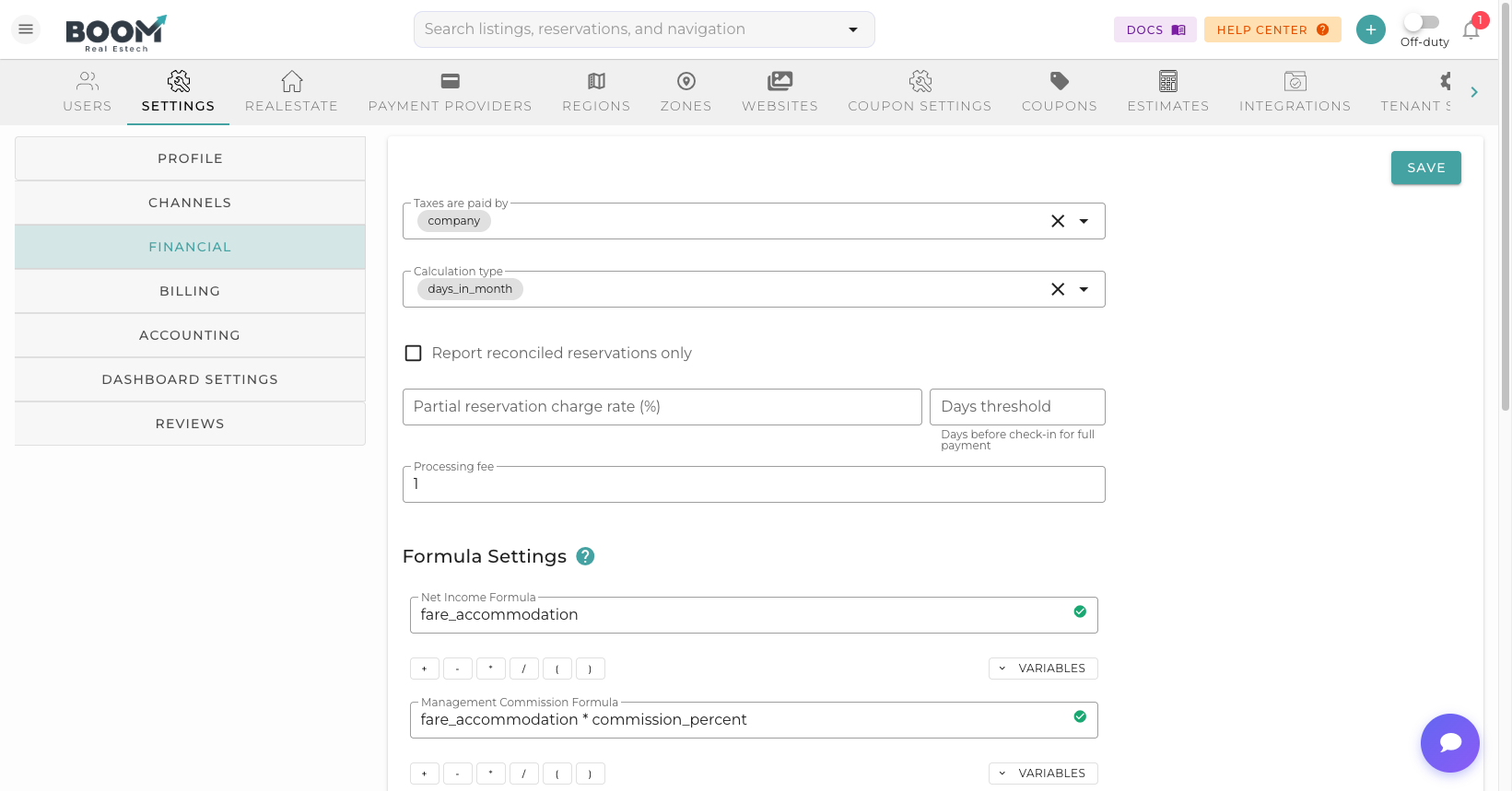 Notification Settings in Boom PMS