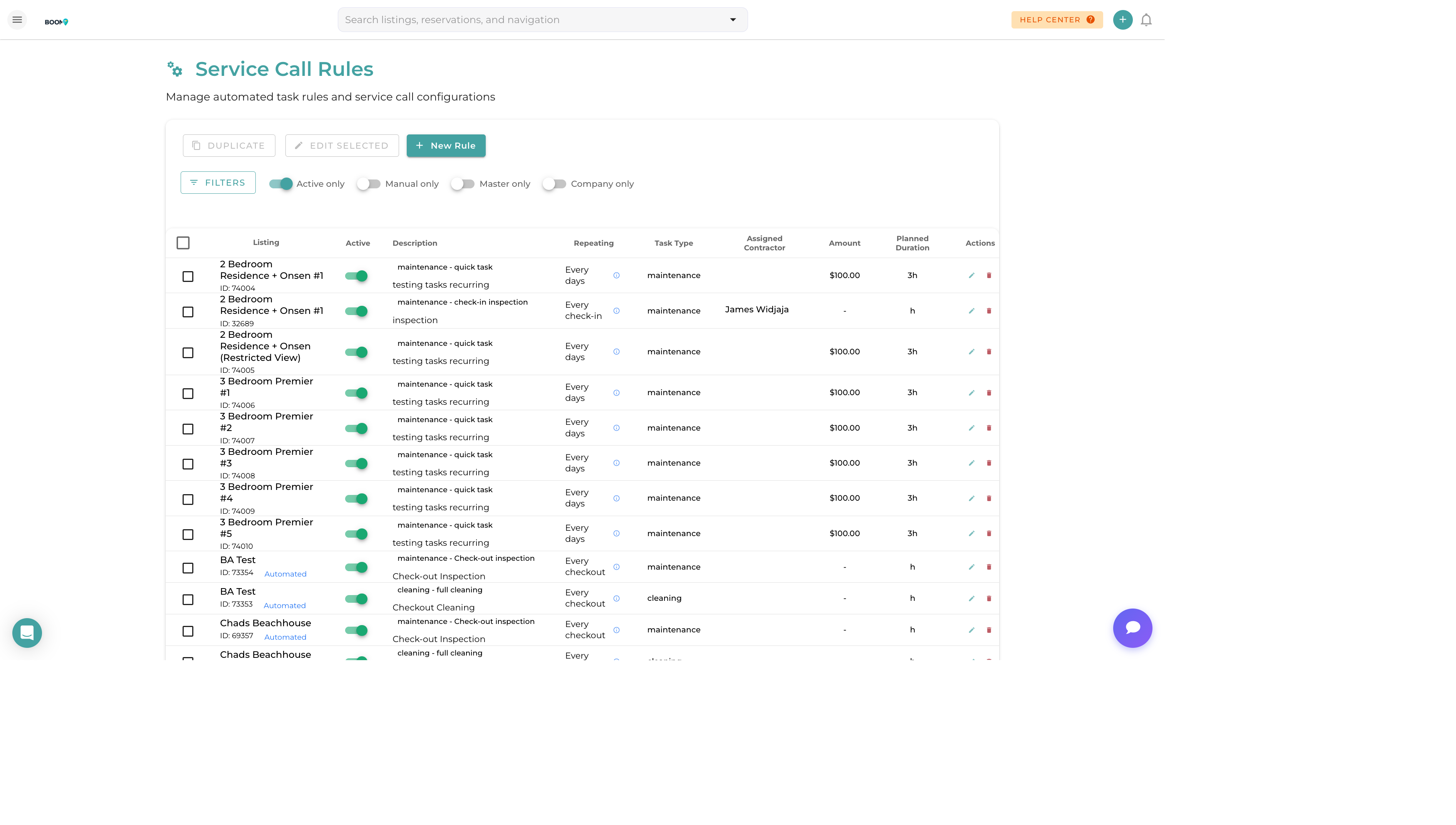 Automated Task Rules Interface