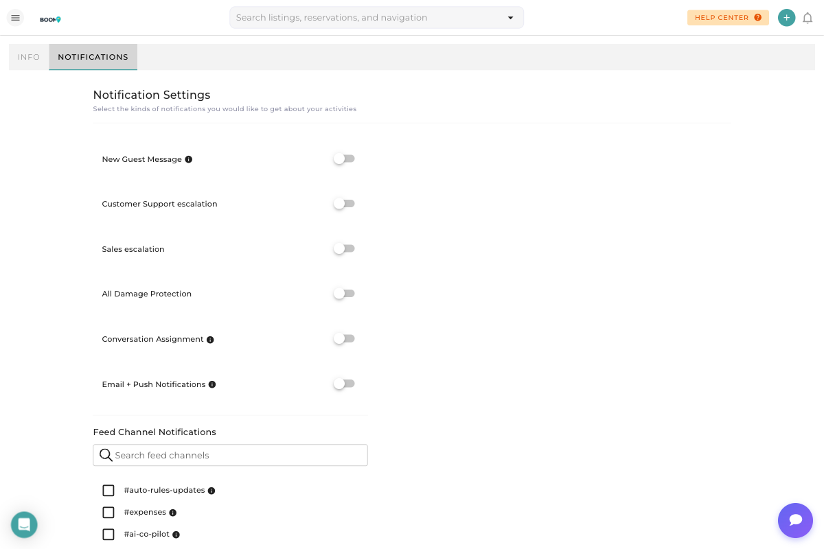 User Profile Notifications Tab
